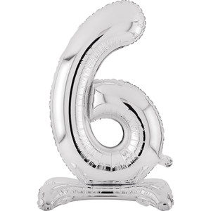 Balloon Foil 76cm 6 Standing Silver Shape