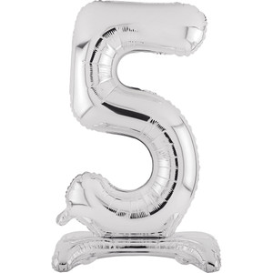 Balloon Foil 76cm 5 Standing Silver Shape