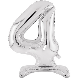 Balloon Foil 76cm 4 Standing Silver Shape