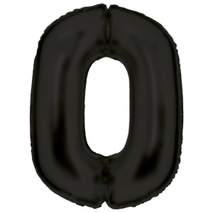 Balloon Foil 86cm 0 Inflated Black Silk Lustre Shape