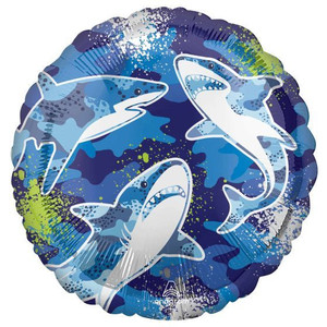 Balloon Foil 43cm Inflated Sharks Balloon Foil 43cm Inflated Sharks
