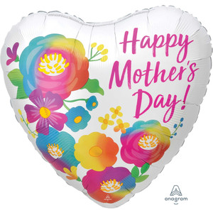 Balloon Foil 45cm Happy Mothers Day Heart Shape Satin Luxe Heart Shape Balloon Foil 45cm Happy Mothers Day Heart Shape Satin Luxe Heart Shape