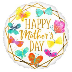 Balloon Foil 43cm Inflated Happy Mothers Day Butterflies Balloon Foil 43cm Inflated Happy Mothers Day Butterflies