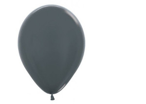 Balloon 30cm Inflated Hi-Float Metallic Graphite Sempertex Latex Each