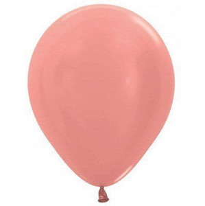 Balloon 30cm Inflated Hi-Float Metallic Rose Gold Latex Each Balloon 30cm Inflated Hi-Float Metallic Rose Gold Latex Each