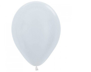 Balloon 30cm Inflated Hi-Float Pearl White Sempertex Latex Each