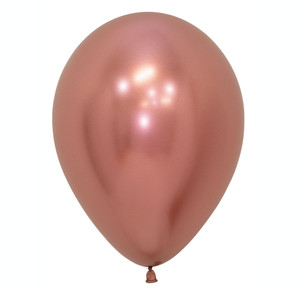 Balloon 30cm Inflated Hi-Float Reflex Metallic Rose Gold Sempertex Latex Each Balloon 30cm Inflated Hi-Float Reflex Metallic Rose Gold Sempertex Latex Each