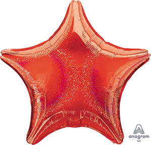 Balloon Foil 45cm Inflated Shape Red Dazzler Holographic Star