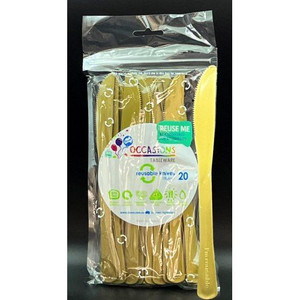 Cutlery Knife Gold Plastic 20pk Cutlery Knife Gold Plastic 20pk