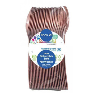 Cutlery Spoon Rose Gold Plastic 20pk Cutlery Spoon Rose Gold Plastic 20pk