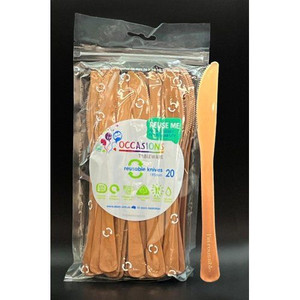 Cutlery Knife Rose Gold Plastic 20pk Cutlery Knife Rose Gold Plastic 20pk