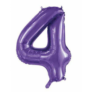 Balloon Foil 86cm 4 Inflated Purple Shape