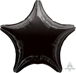 Balloon Foil 48cm Inflated Shape Black Star