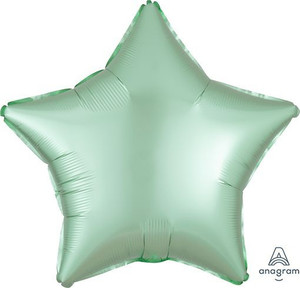 Balloon Foil 48cm Inflated Shape Mint Green Luxe Star