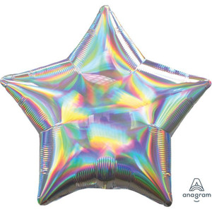 Balloon Foil 48cm Inflated Shape Iridescent Holographic Star Balloon Foil 48cm Inflated Shape Iridescent Holographic Star