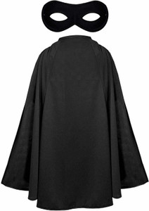 Cape Black With Mask Child