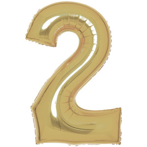 Ballon Foil 86cm 2 White Gold Shape