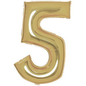 Balloon Foil 86cm 5 Inflated White Gold Shape