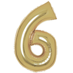 Ballon Foil 86cm 6 Inflated White Gold Shape