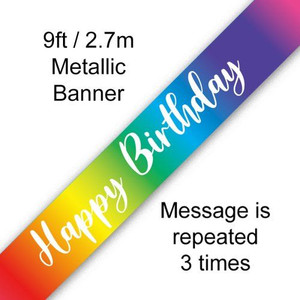 Banner Happy Birthday Rainbow