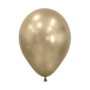 Balloon 30cm Inflated Silk Gold Dust Latex