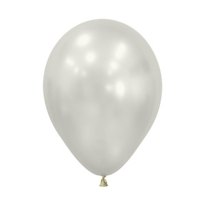 Balloon 30cm Inflated Hi-Float Silk Oyster White Latex
