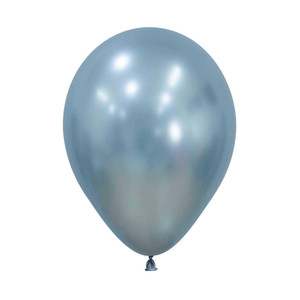 Balloon 30cm Inflated Hi-Float Silk Arctic Blue Reflex Latex Each