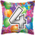 Balloon Foil 46cm 4 Birthday Bright Sqauer Shape
