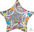 Balloon Foil 45cm Happy Birthday Shape Star