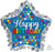 Balloon Foil 86cm Happy Birthday Primary Sketchy Pattern