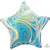 Balloon Foil 48cm Shape Marblez Blue Star