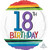 Balloon Foil 43cm 18th Inflated Birthday Rainbow