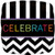 Balloon Foil 43cm Inflated Celebrate Chevron Square Shape