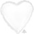 Balloon Foil 43cm Inflated Shape White Metallic Heart