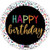 Balloon Foil 45cm Inflated Happy Birthday Colourful Dots Balloon Foil 45cm Inflated Happy Birthday Colourful Dots