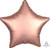 Balloon Foil 48cm Inflated Shape Rose Copper Star