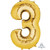 Balloon Foil 86cm 3 Inflated Gold Shape