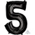 Balloon Foil 86cm 5 Inflated Black Shape