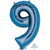 Balloon Foil 86cm 9 Inflated Blue Shape