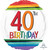 Balloon Foil 43cm 40th Birthday Rainbow