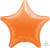 Balloon Foil 48cm Inflated Shape Metallic Orange Star
