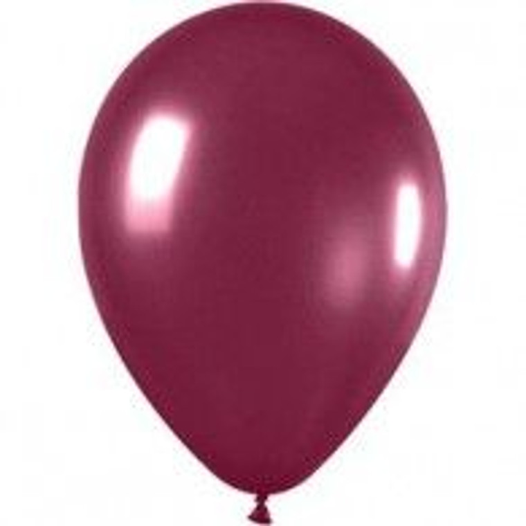 Balloon 30cm Metallic Burgundy Sempertex Latex Each