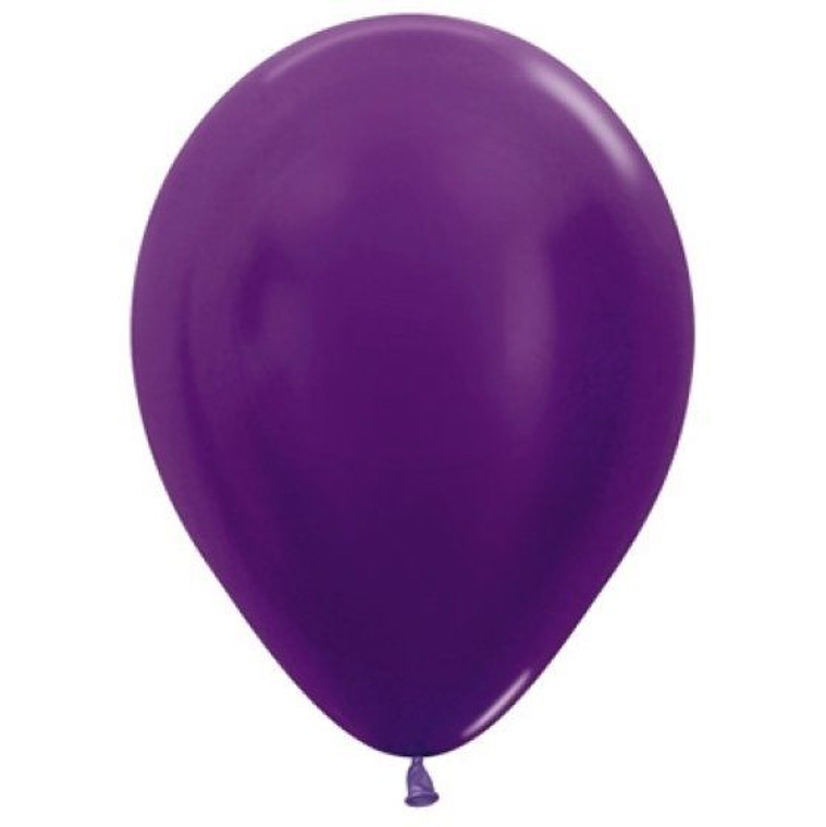 Balloon 30cm Metallic Purple Sempertex Latex Each