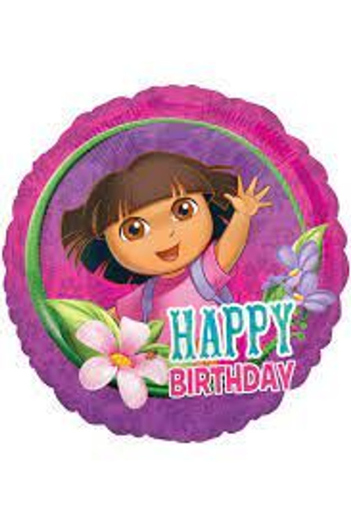 Balloon Foil 43cm Dora Happy Birthday