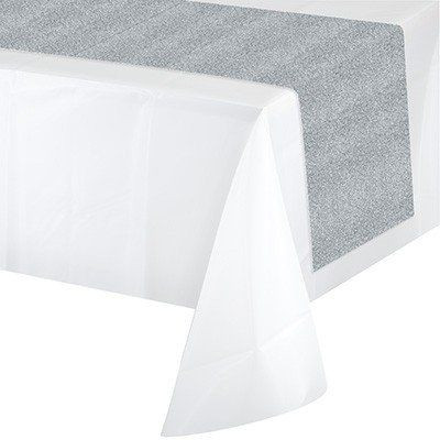 Table Runner Metallic Silver M