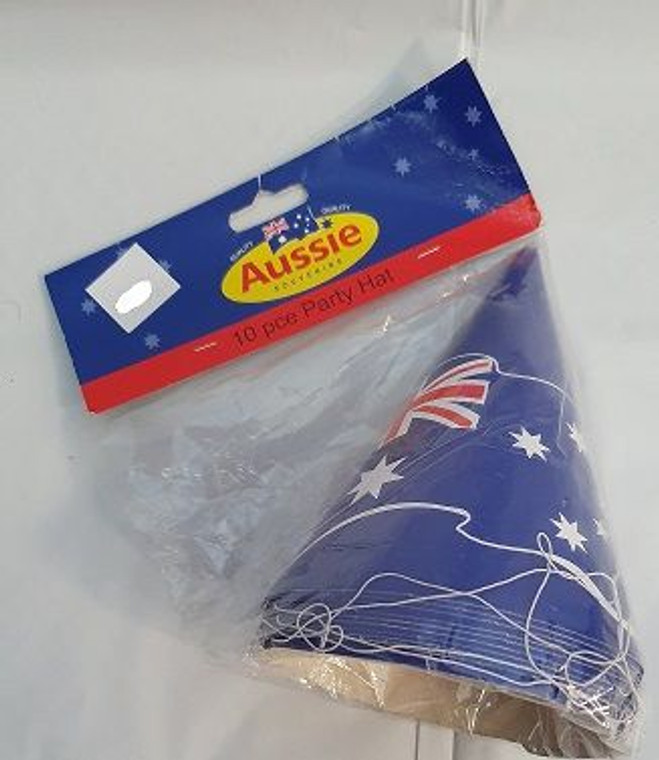 Hat Party Australian Flag 10pk
