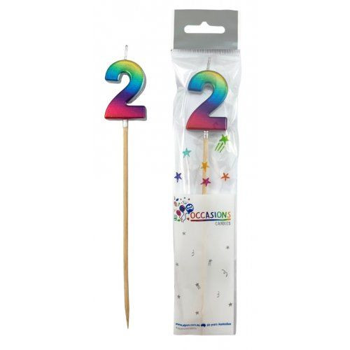 Candle 2 Rainbow Metallic Long