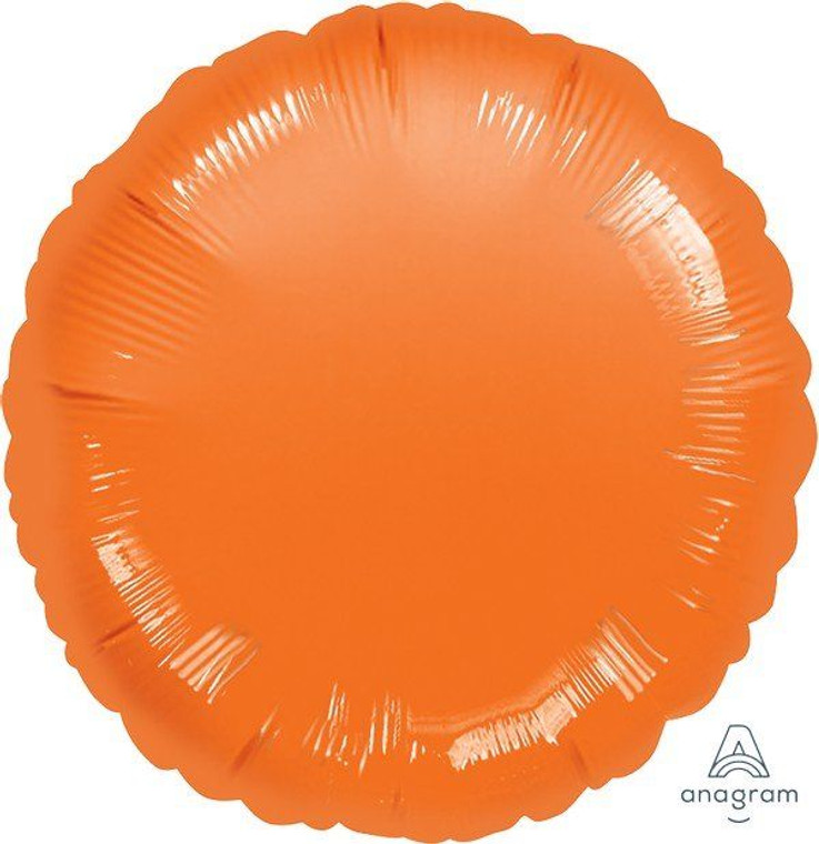 Balloon Foil 43cm Shape Orange Metallic Round