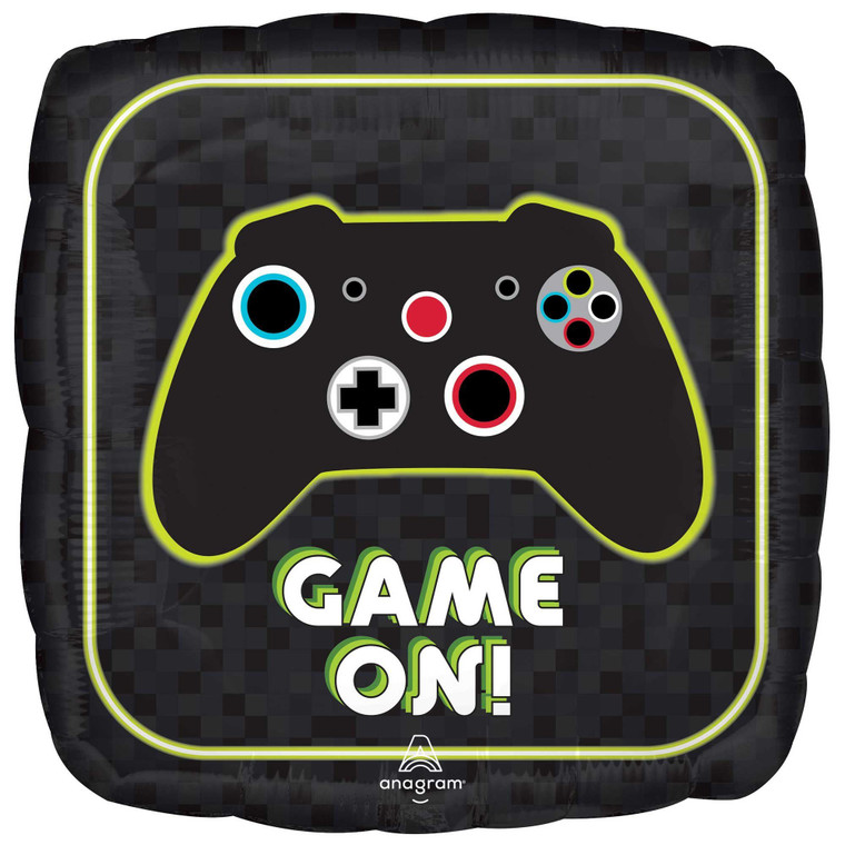 Balloon Foil 71cm Game On Jumbo Square Shape