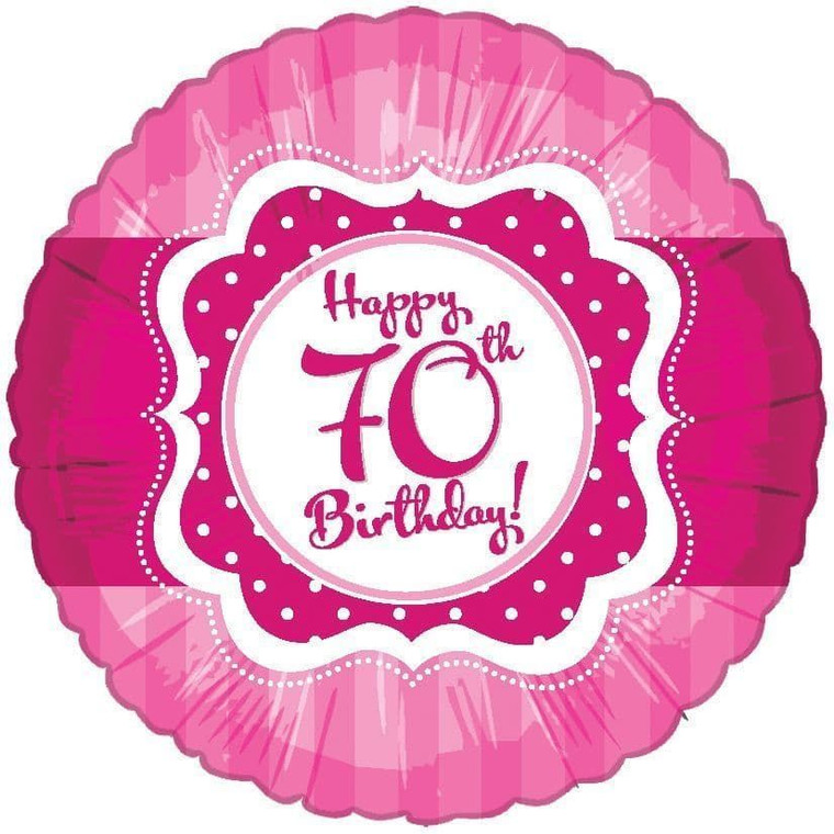 Balloon Foil 46cm 70th Inflated Birthday Perfect Pink